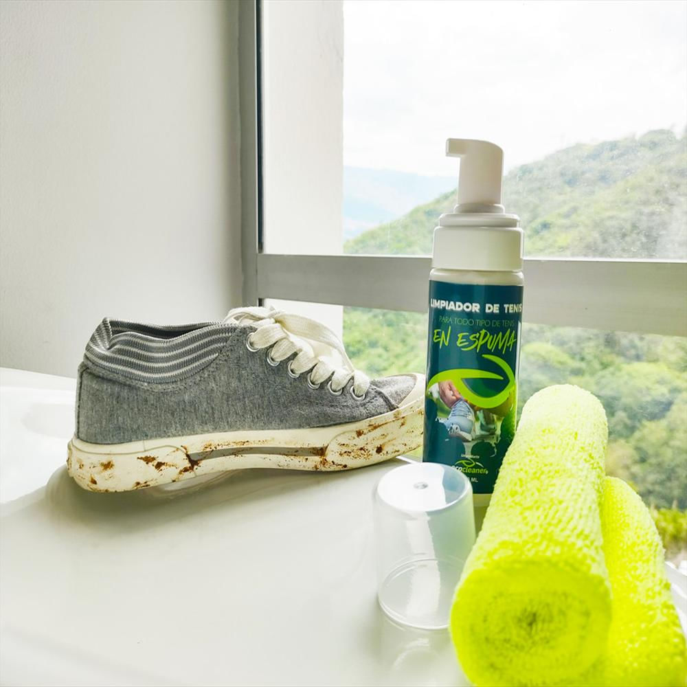 Limpiador de zapatillas con solución de espuma natural, limpiador de  zapatos premium, seguro en cuero, gamuza, lona y la mayoría de los  materiales