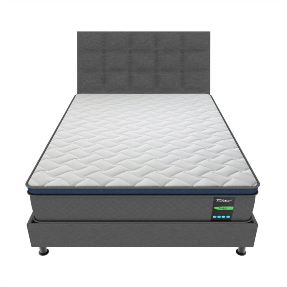 Combo Colchon Alta Firmeza Con Base Cama Y Cabecero 100X190