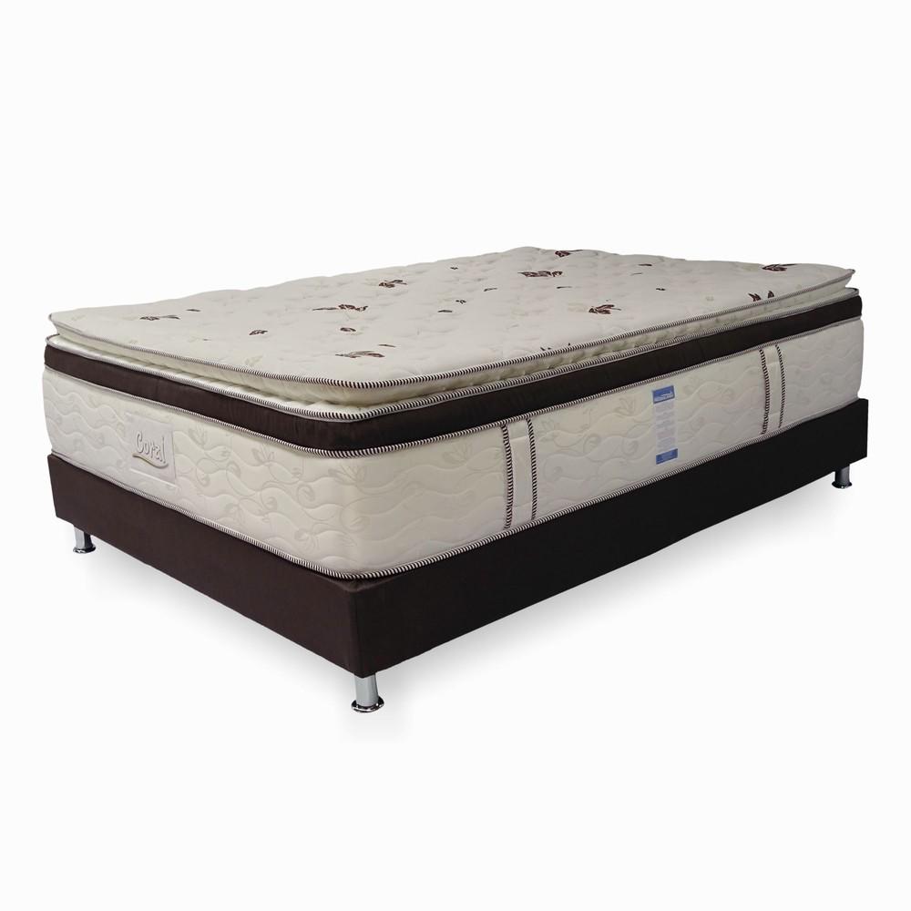 Colchon Coral + Base Cama 200 X 200 Pocket Prodescanso