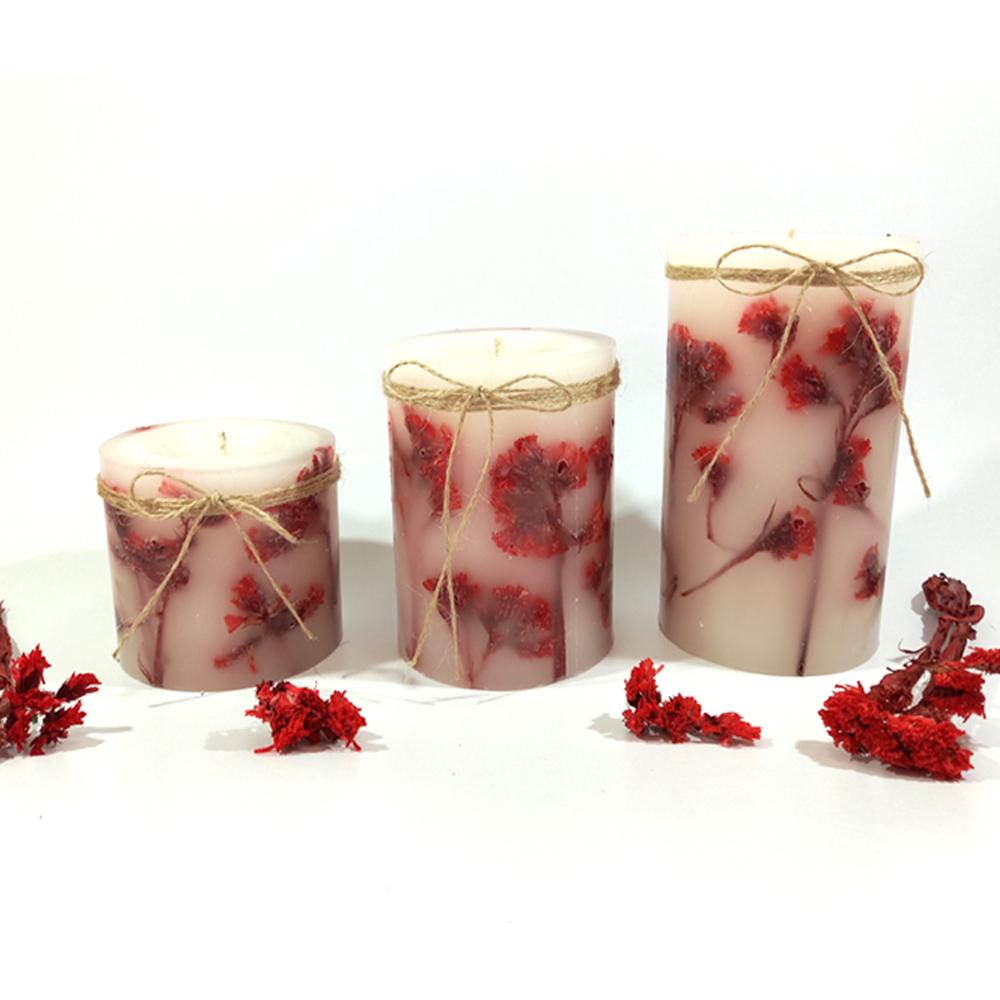 Pack X3 Velas Siempre Viva Roja Aroma Frutos Rojos img #1