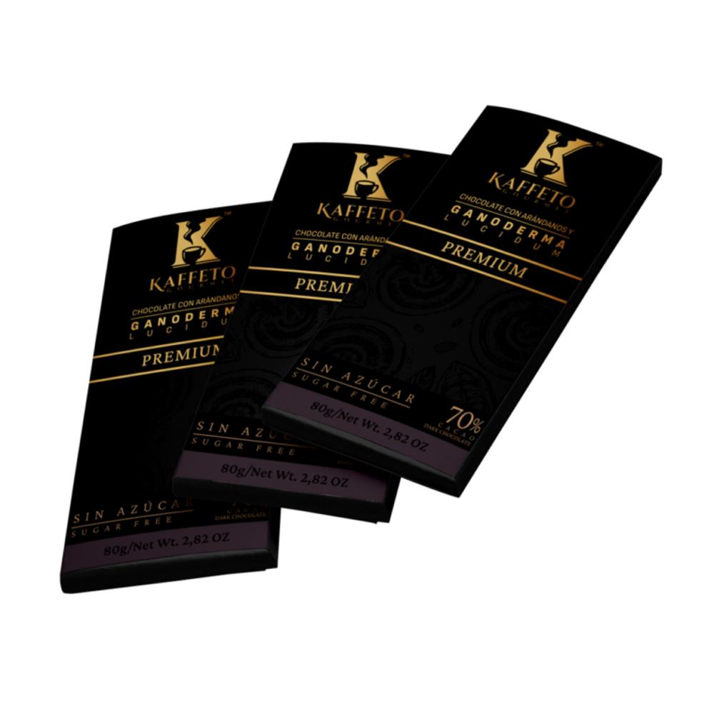 3 Barra De Chocolate Con Arándanos Y Ganoderma Lucidum