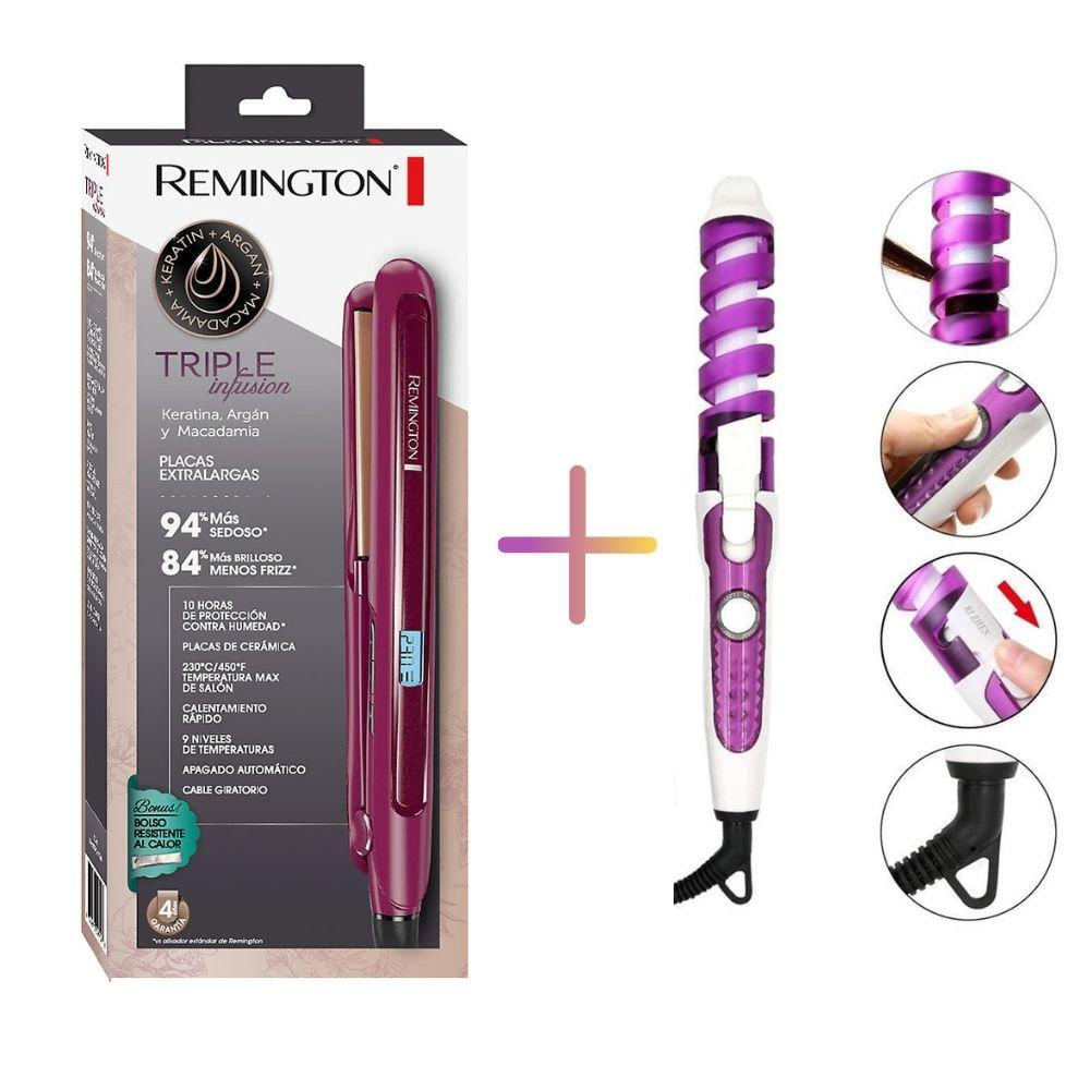 Plancha Remington Triple Infusion + Rizador De Cabello