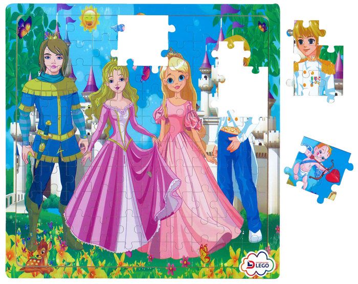 Super Rompecabezas Madera De Princesas Animadas 100 Piezas Niños img #2