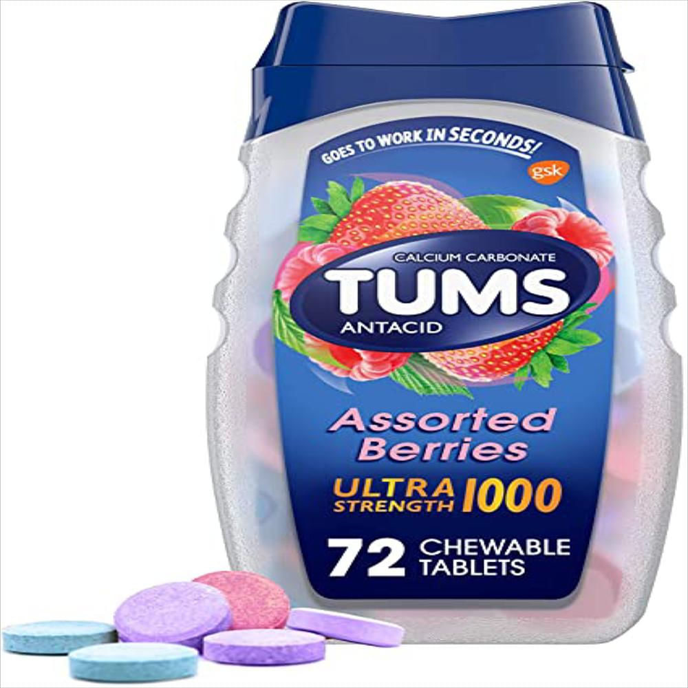 Tums Antiacid Sabor Frutos Rojos 72 Tabletas