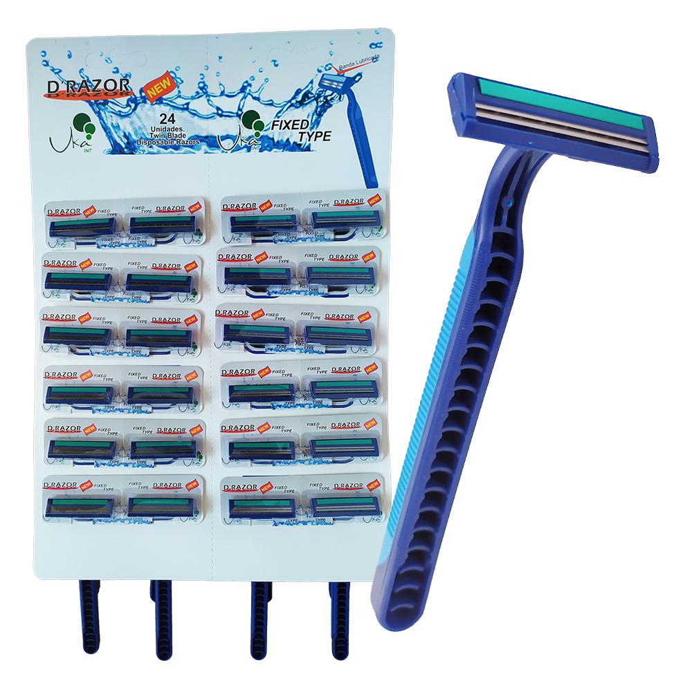 Maquina De Afeitar Desechable D´Razor 2 Hojas Azul X 24 Unidades