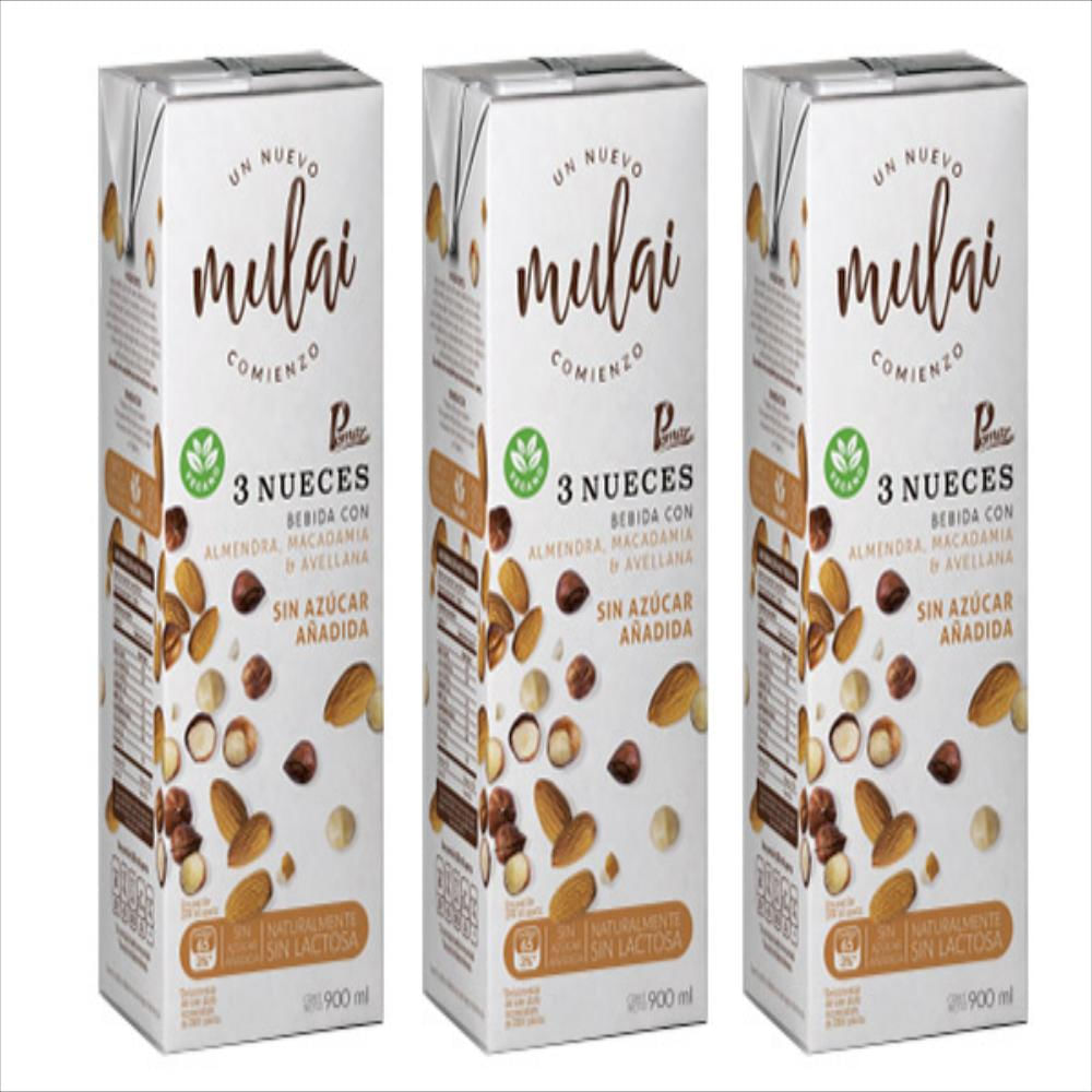 3 Bebidas De Almendra Mulai Sin Lactosa X 900 Gr img #1