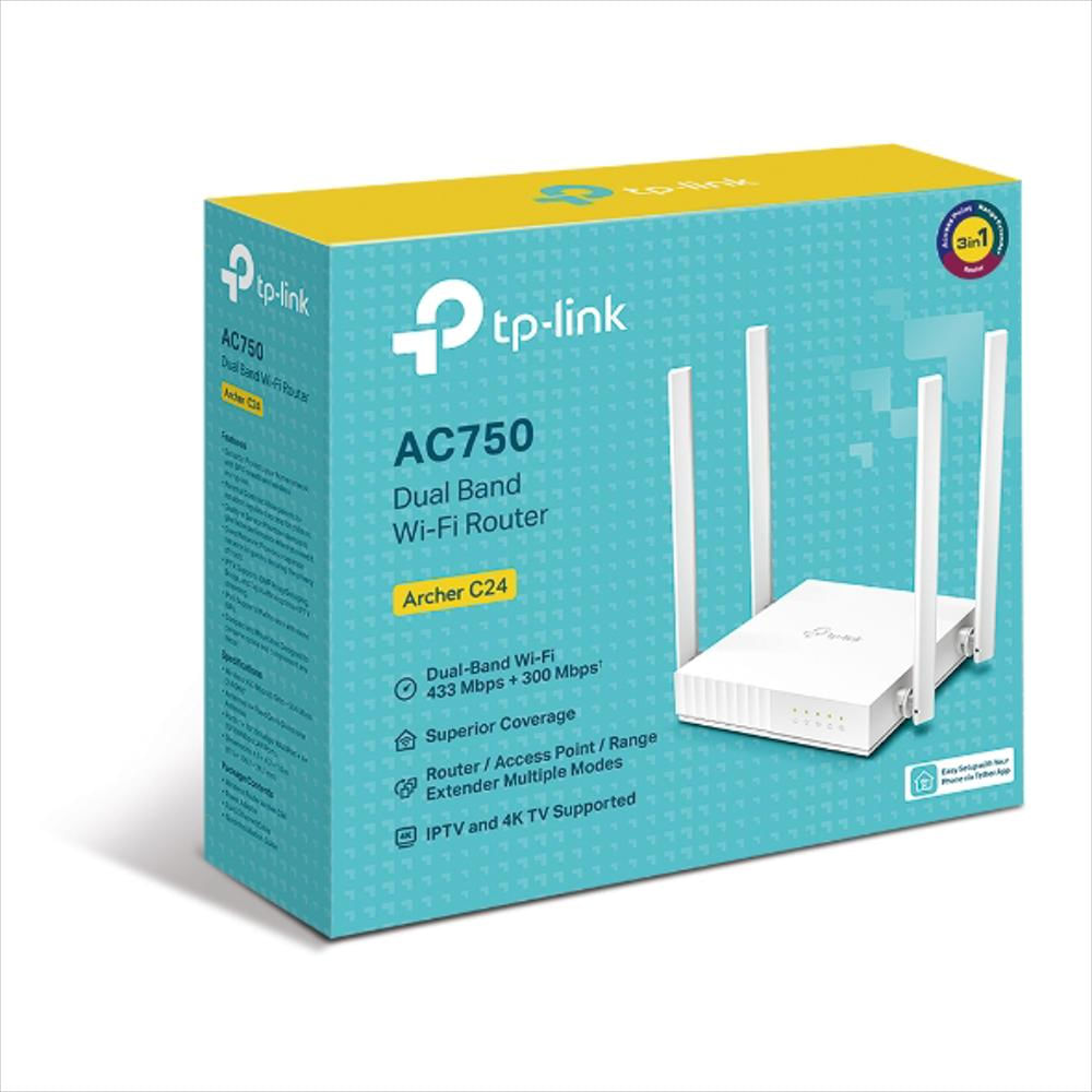 Router Tp Link Archer C24 Ac750 Doble Banda 4 Antenas