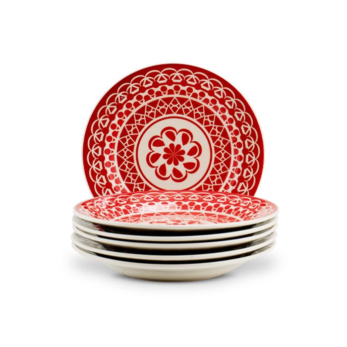 Set x 6 platos Rojo 24 cm Oxford