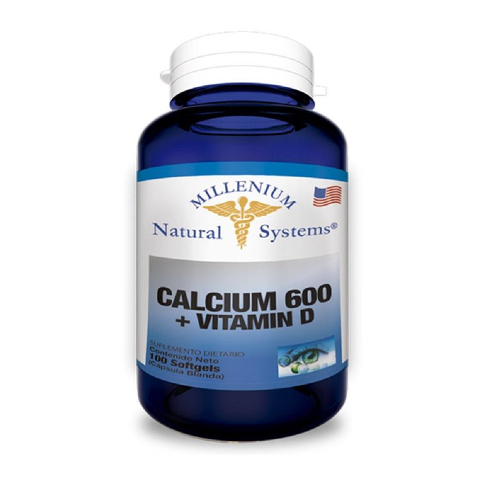 Calcio 600Mg Más Vitamina D Millenium Ns En Cápsulas Blandas