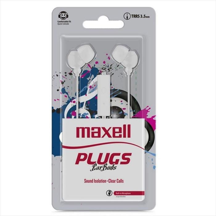 Maxell Audifono Plugz In Con Microfono 225 Blanco img #1