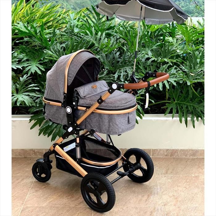 Coche Para Bebes Tipo Moises Cynebaby Redondo Gris Con Portabebe img #3