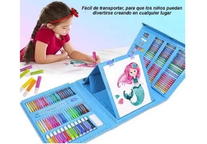 Kit De Arte Para Niños Set Kit Juego Dibujo Creativo Infantil 208 – Reluz