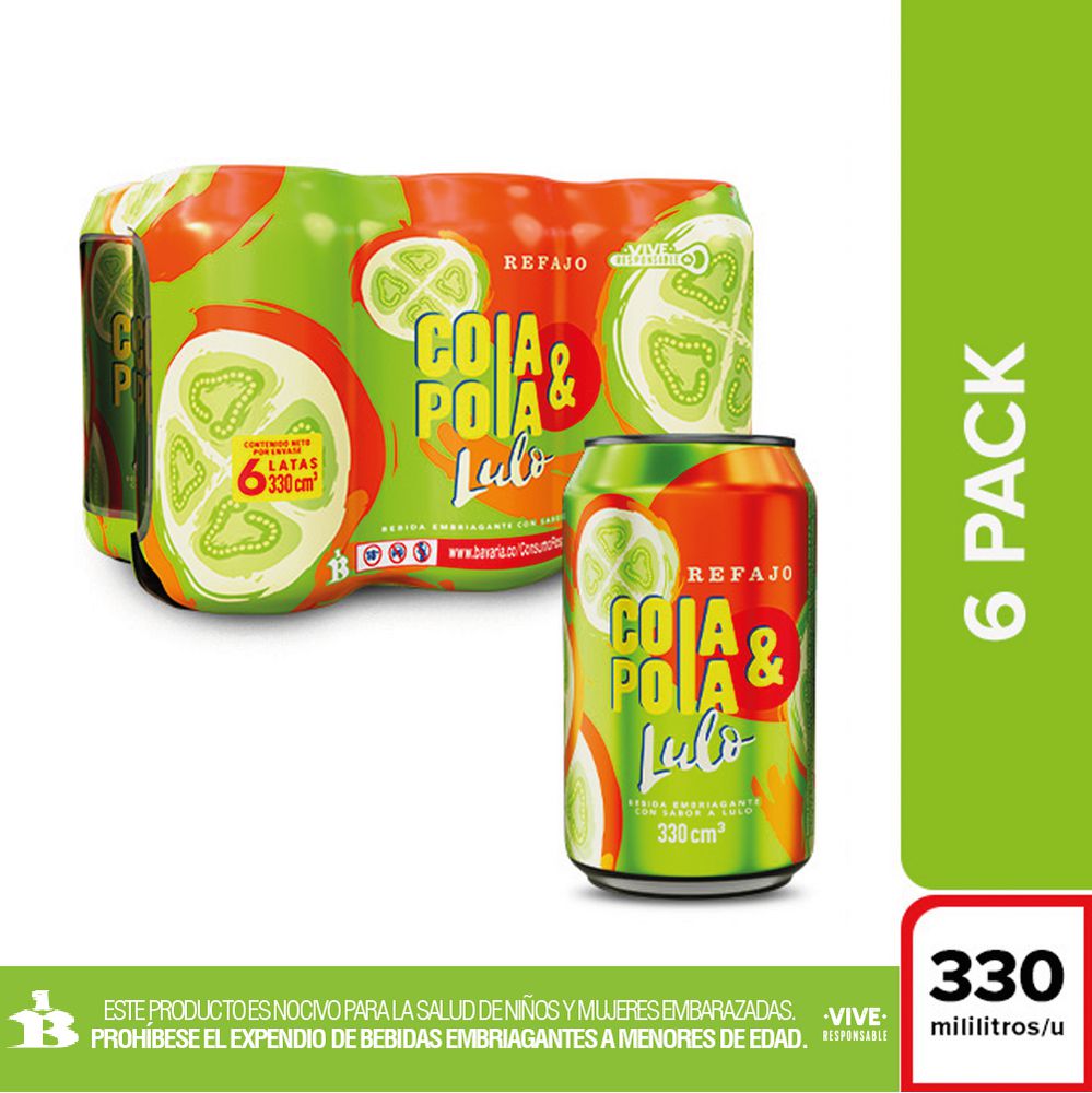 REFAJO LULO SIXPACK COLA Y POLA 1980 ml