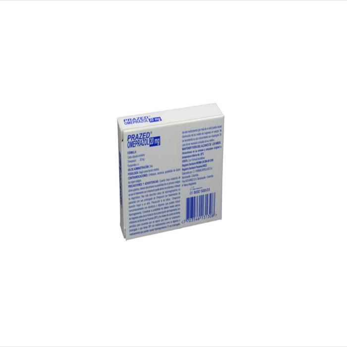 Prazed Omeprazol 20Mg Cap Dur Oral Caj 30 Tab 1 U img #2