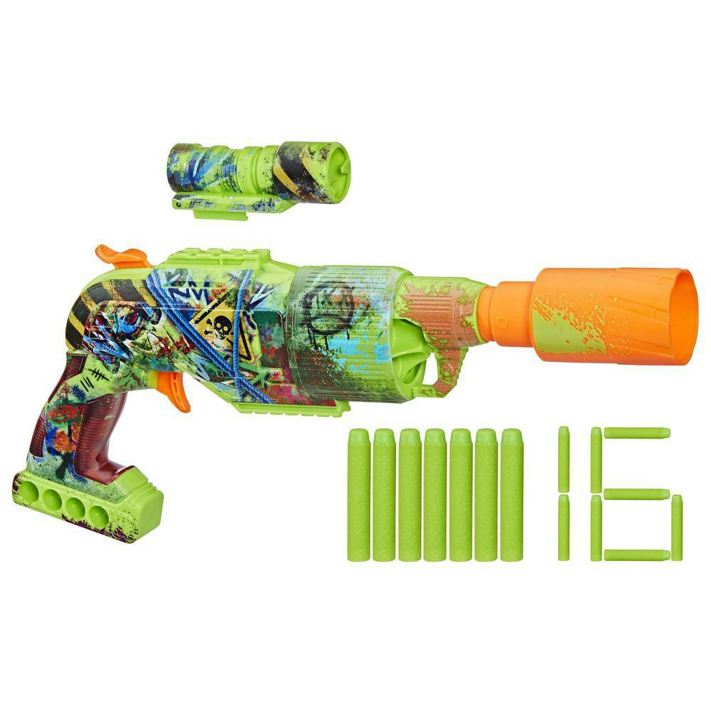 Lanzador Zombie Driller 16 Dardos NERF