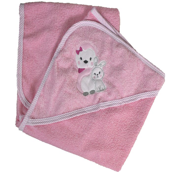Toalla mas babita para bebé rosa img #2