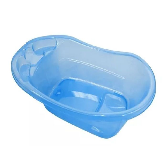 bañera bebe con soporte metalico niño azul traslucida img #2