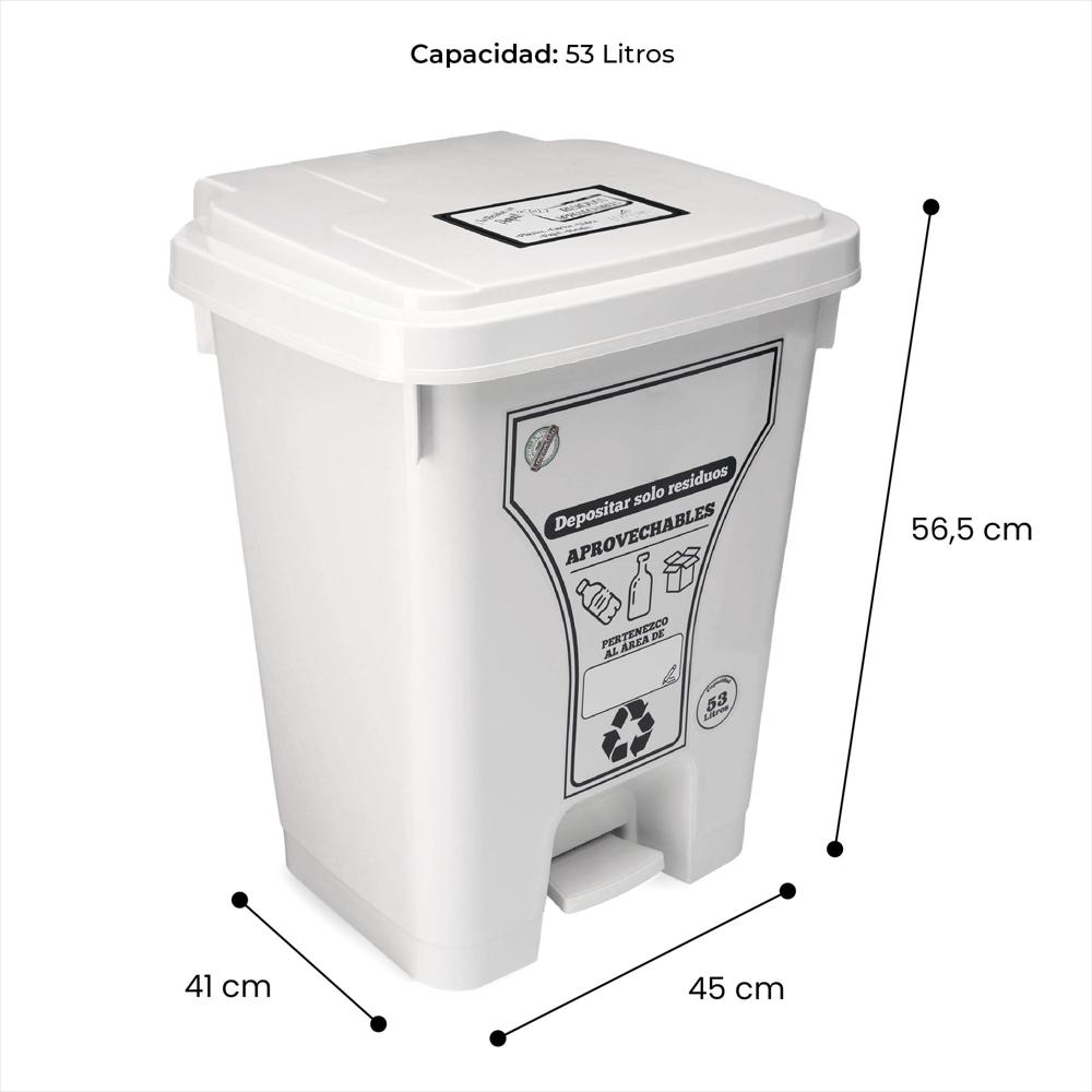 Punto Ecológico Con 4 Canecas Reciclaje Con Pedal Grande 53L img #5