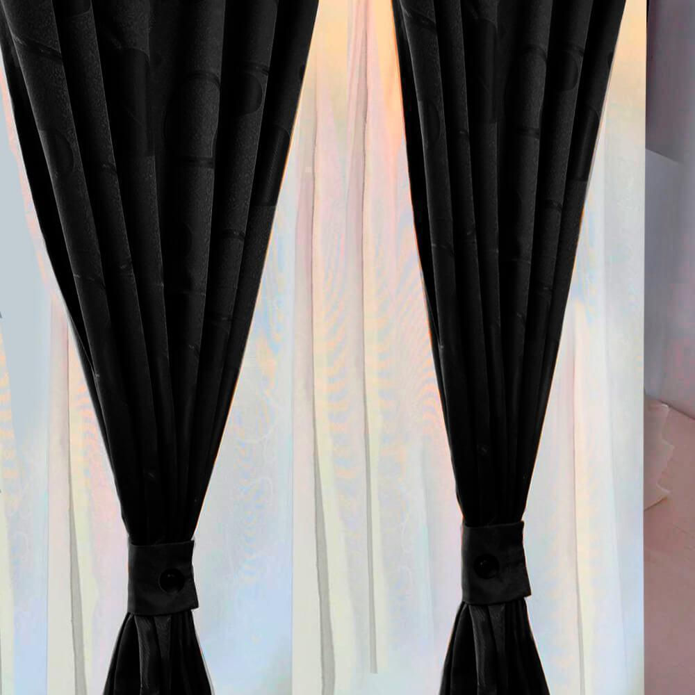Cortina Jacquard Negra 280Cm*200Cm