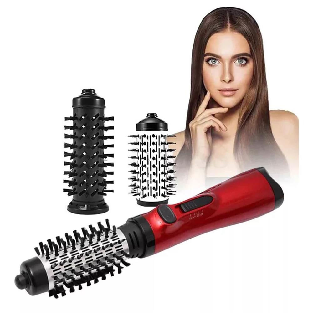 Cepillo Secador Giratorio Con Accesorio Rojo 1200W