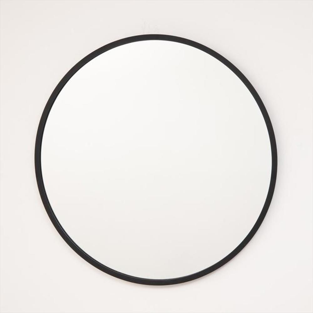 Espejo Redondo Mdf 60 Cm Negro
