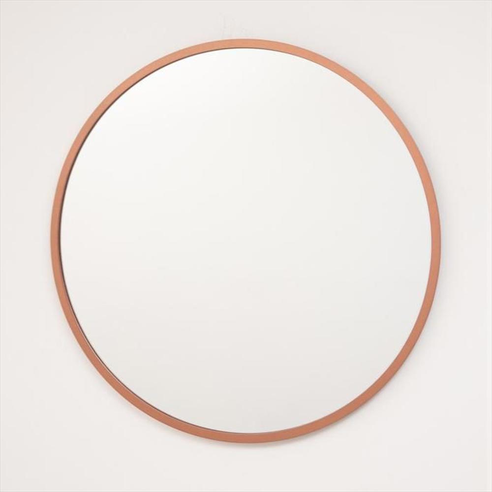 Espejo Redondo Mdf 80 Cm Oro Rosa