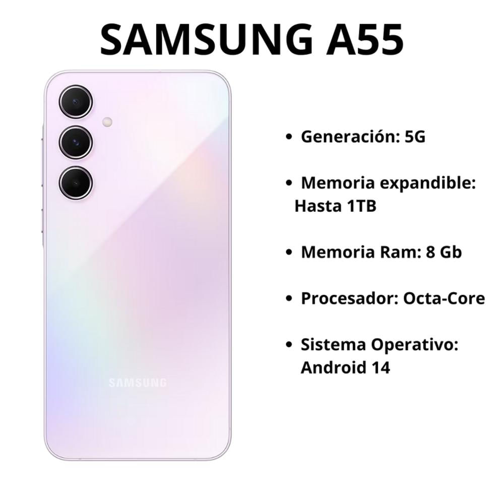 Celular Samsung Galaxy A55 5G 256Gb 8 Ram Lila img #4