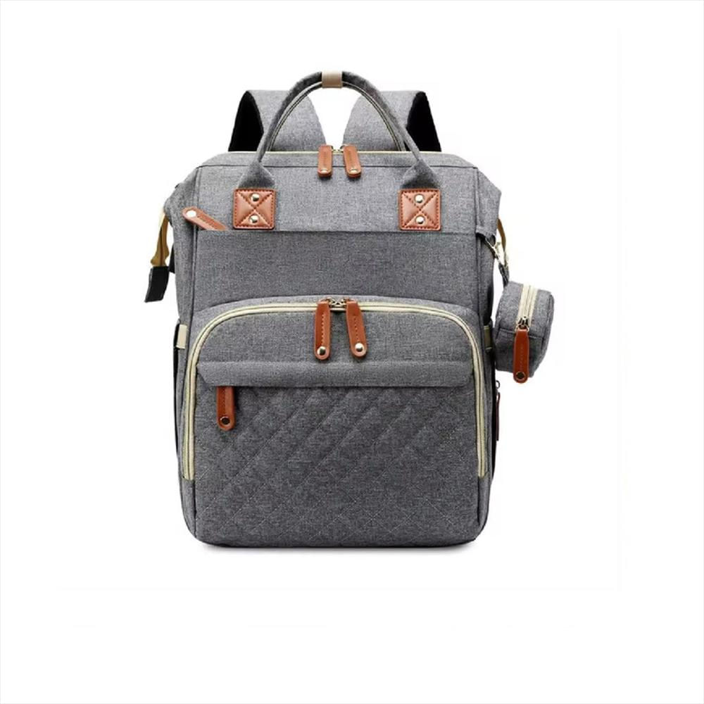 Pañalera Morral Mochila Bolso Para Bebe Niño Niña Gris