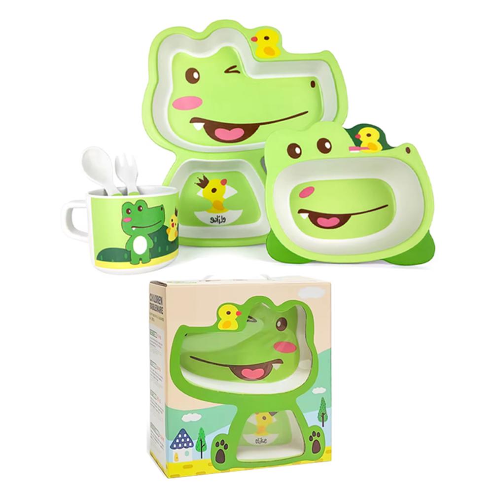 Set De Vajilla Para Bebé Y Niños Cocodrilo Verde