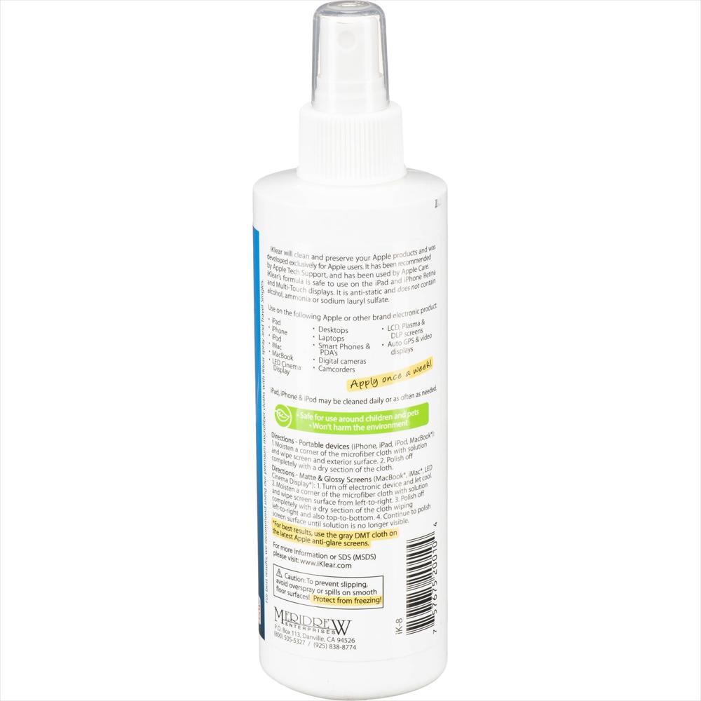 Limpiador De Pantalla Iklear 8 Oz Botella De Spray Ipad Iphone Mac ...