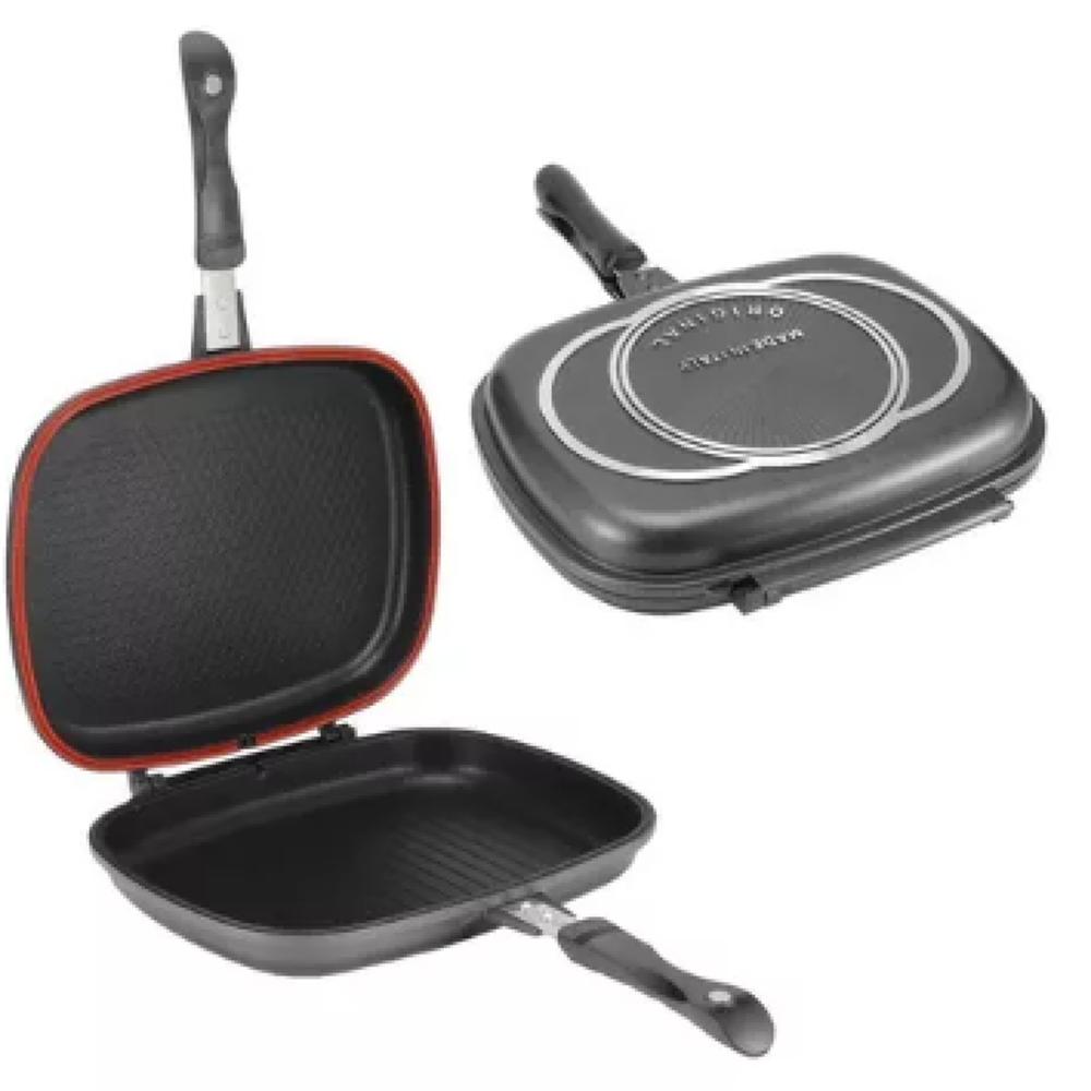 Sartén Doble Cara Antiadherente 36 Cm Dual Grill Super Asado Generico Ld 1