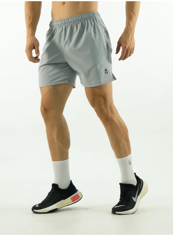 Pantaloneta Deportiva Ajustada Gris Claro img #1