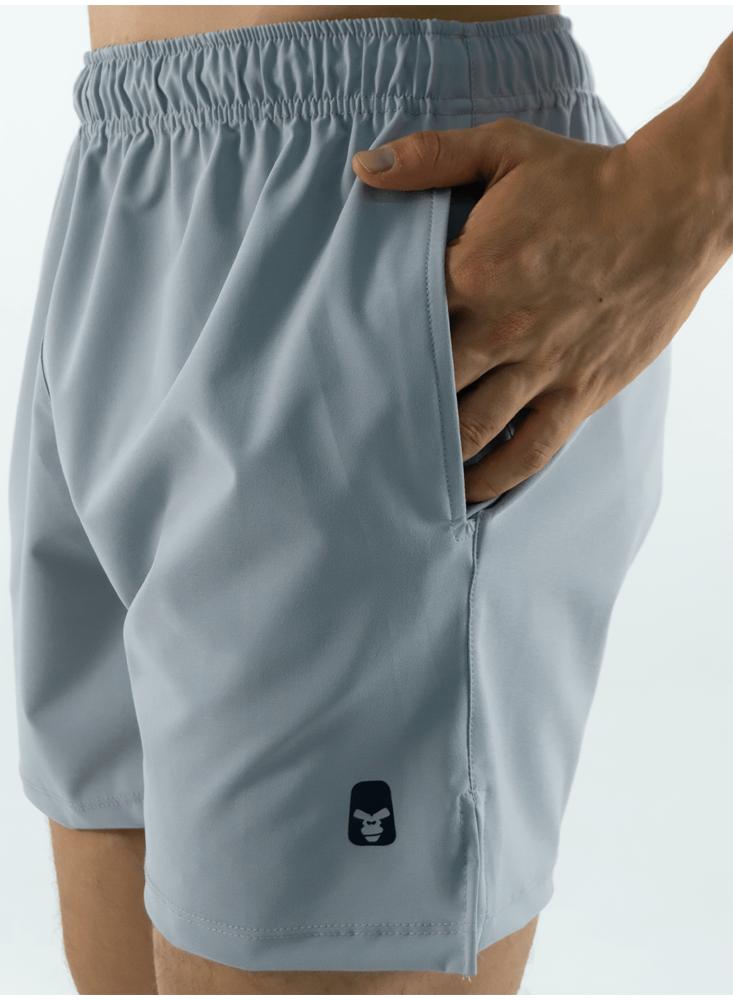 Pantaloneta Deportiva Ajustada Gris Claro img #4