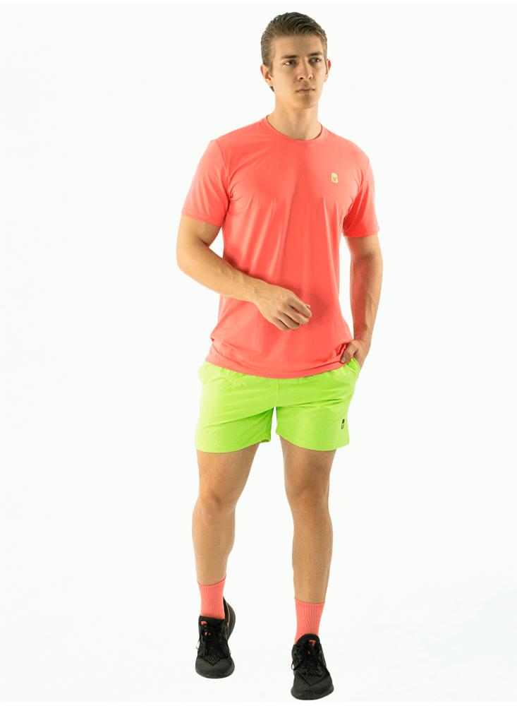 Pantaloneta Deportiva Ajustada Verde Neon img #4