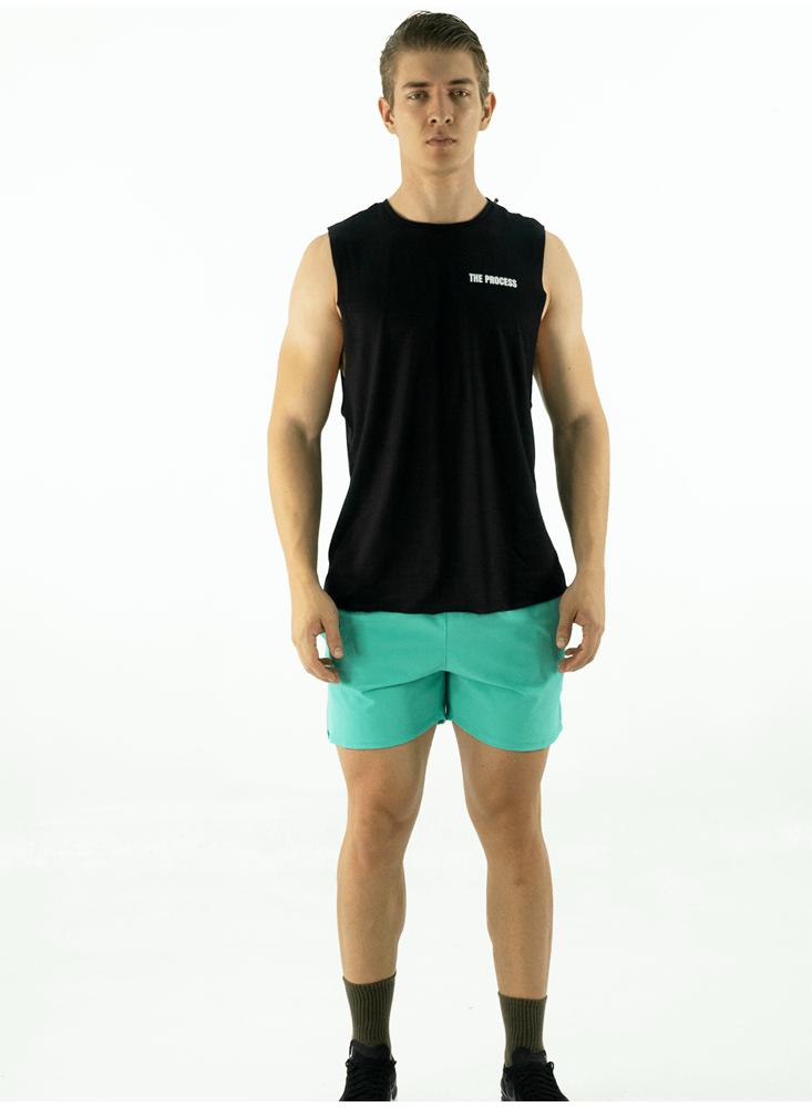 Pantaloneta Deportiva Ajustada Turquesa img #4