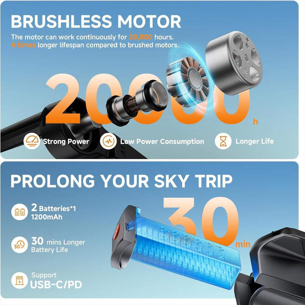 Dron Con Cámara Para Adultos Plegable Con 2 Baterías Hd 1080P img #2