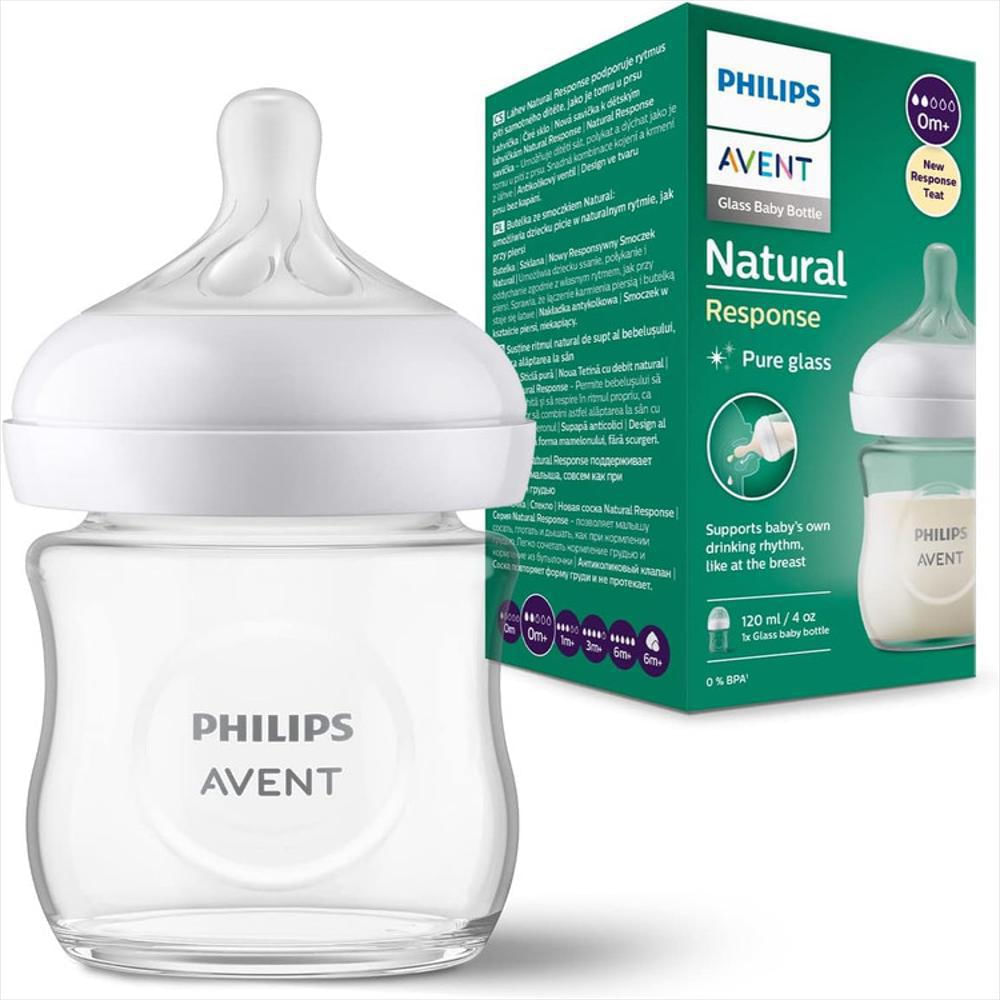 Tetero Avent Bebe Natural 3.0 Vidrio Grado Farmacéutico 4Oz