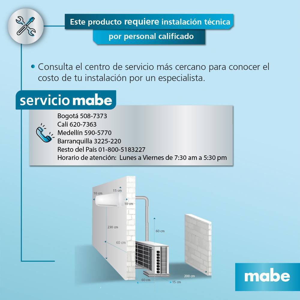 Aire Acondicionado Inverter MABE 12000 Btu 110 V MMI12CABWC img #5