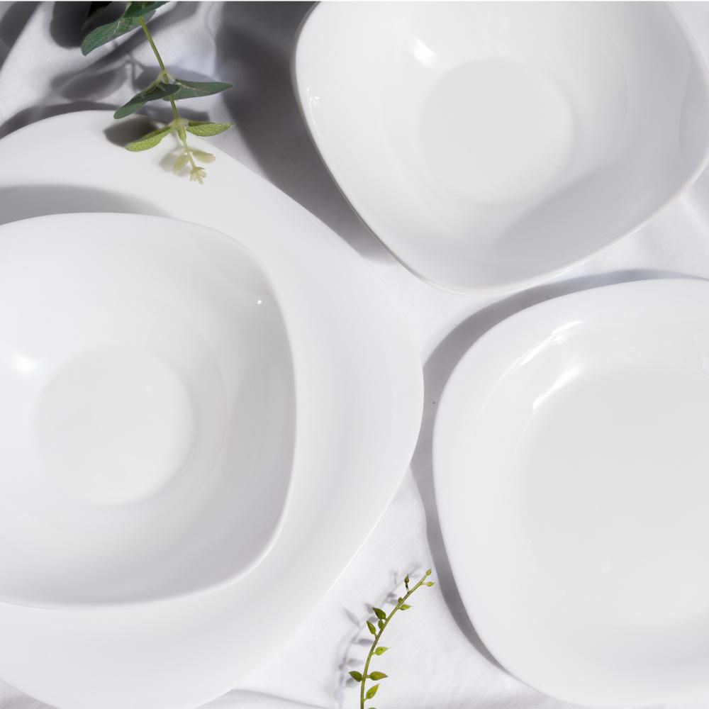 Vajilla Blanca en Opal Quebec Cuadrada 12 Piezas ESSENZA S65983 img #2