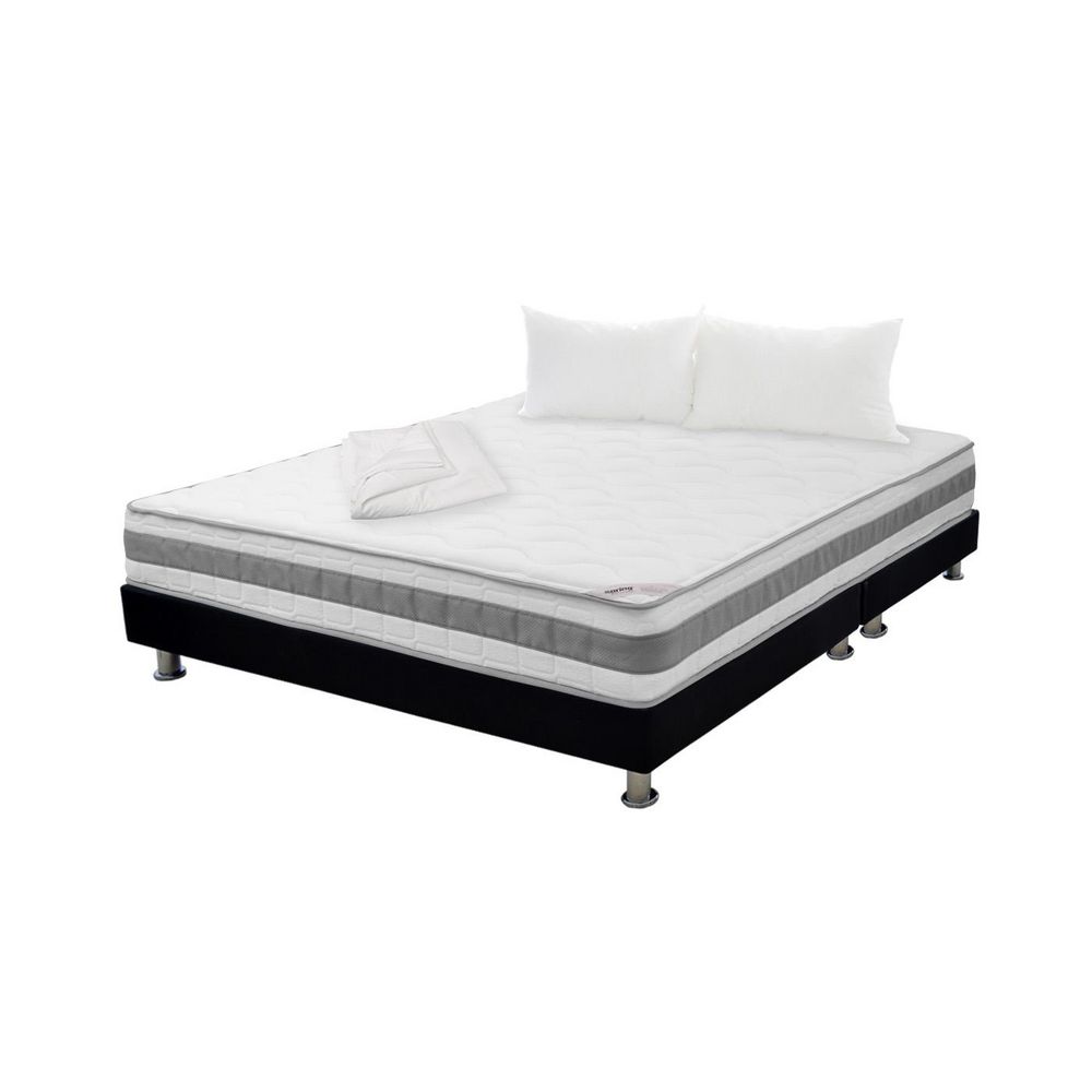 Colchón Combo SPRING Doble (140 x 190 cm) SWEET DREAMS Resortado Semisuave Base cama + Almohadas img #1