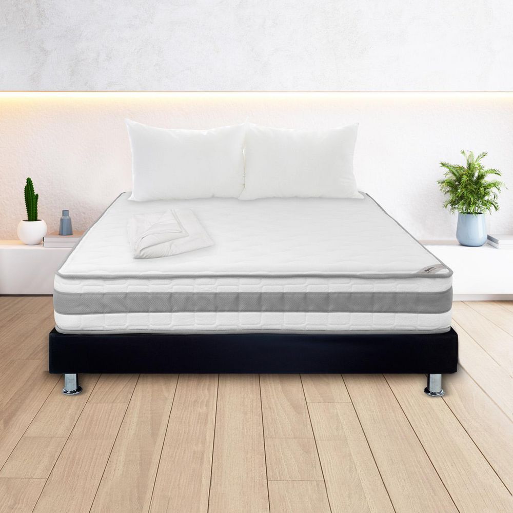Colchón Combo SPRING Doble (140 x 190 cm) SWEET DREAMS Resortado Semisuave Base cama + Almohadas img #2