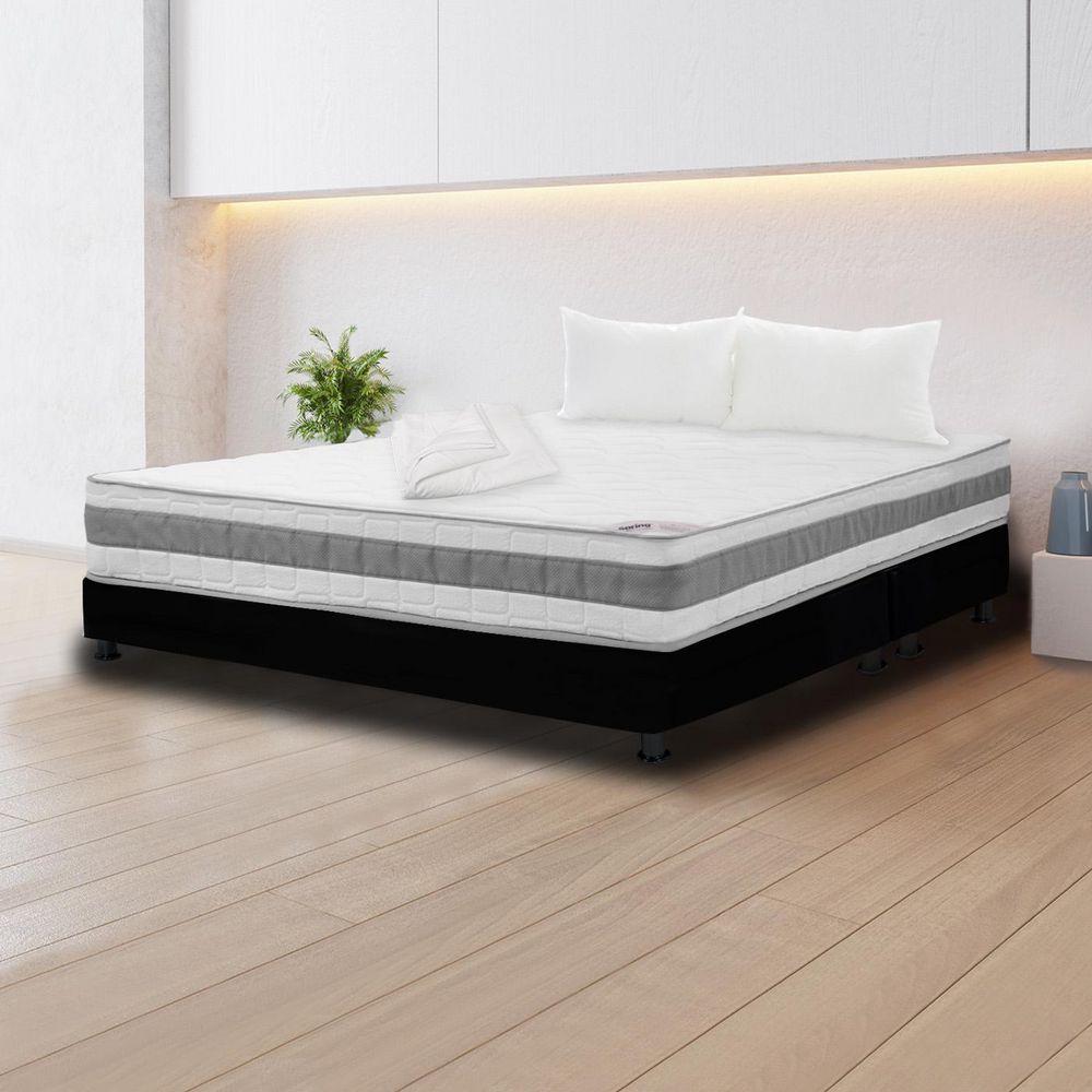 Colchón Combo SPRING Doble (140 x 190 cm) SWEET DREAMS Resortado Semisuave Base cama + Almohadas img #3