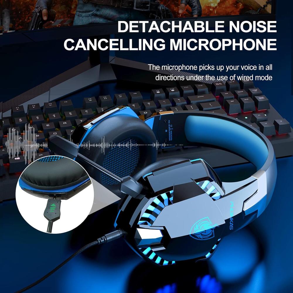 Audífonos Gamer Bluetooth Inalambricos G2000 Pro Phoinikas Azul img #5