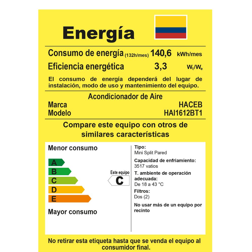 Aire Acondicionado Inverter HACEB 12000 Btu 110 V 9003089 img #8