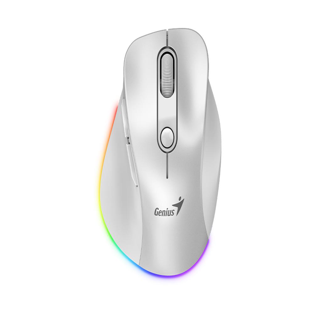 Mouse Genius Inalámbrico Bluetooth Recargable Mini Ergo 9000S Pro Blanco