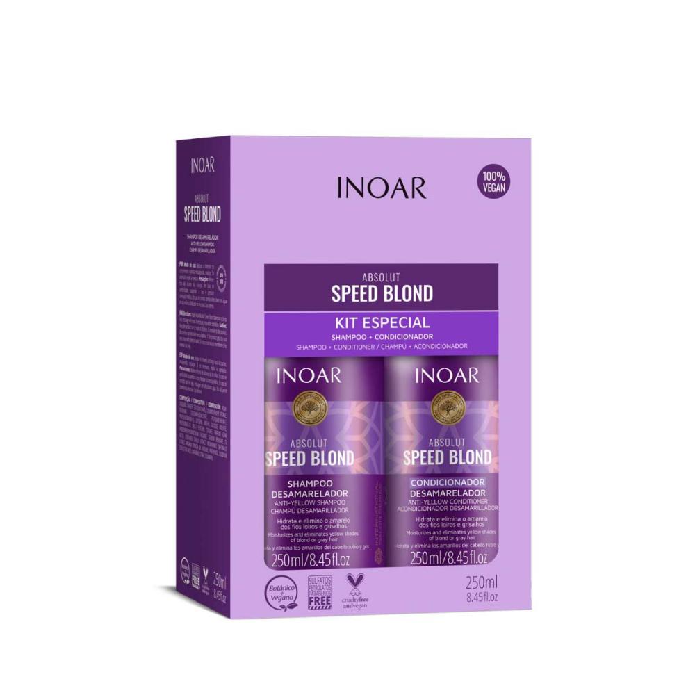 Dúo Shampoo + Acondicionador Inoar Speed Blond 250 Ml