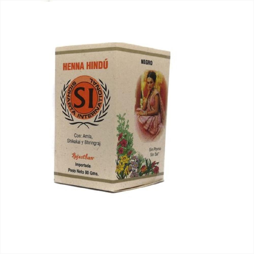 Henna Hindú Tinte Natural Negro 80Gr