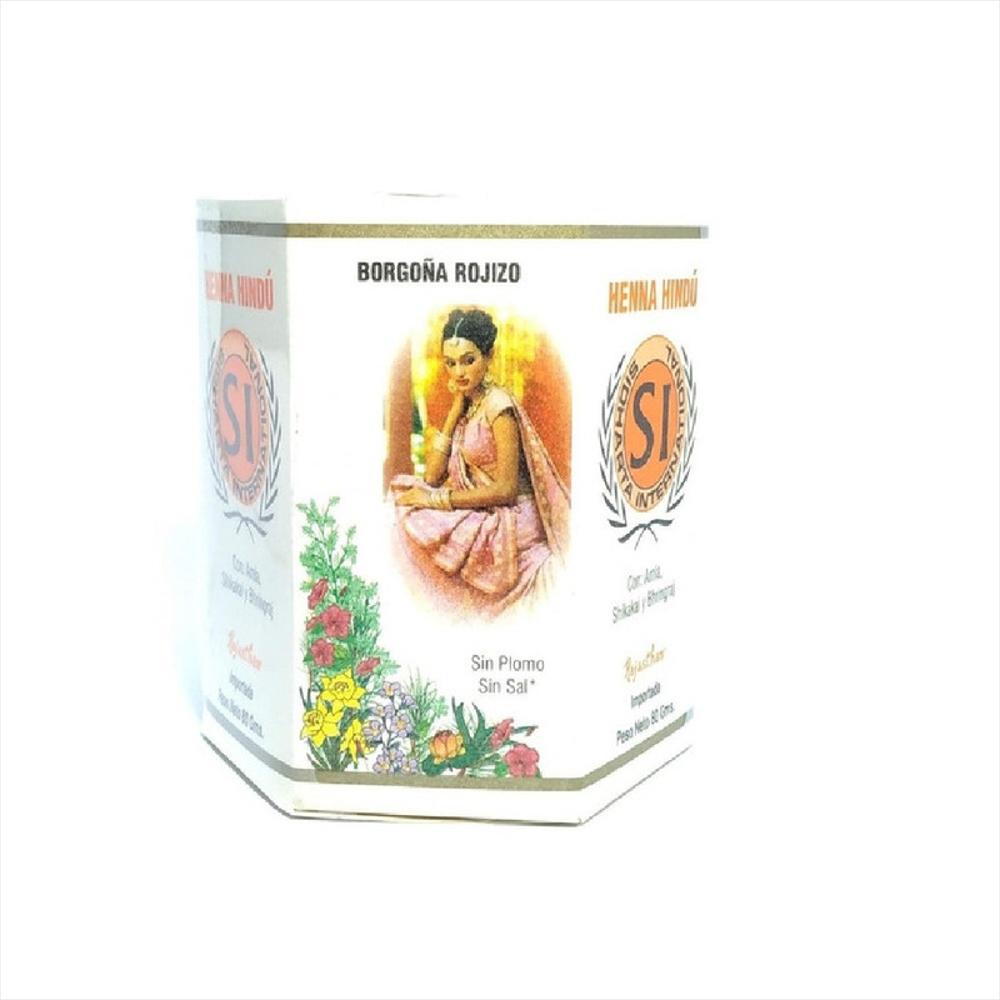 Henna Hindú Tinte Natural Borgoña Rojizo 80Gr