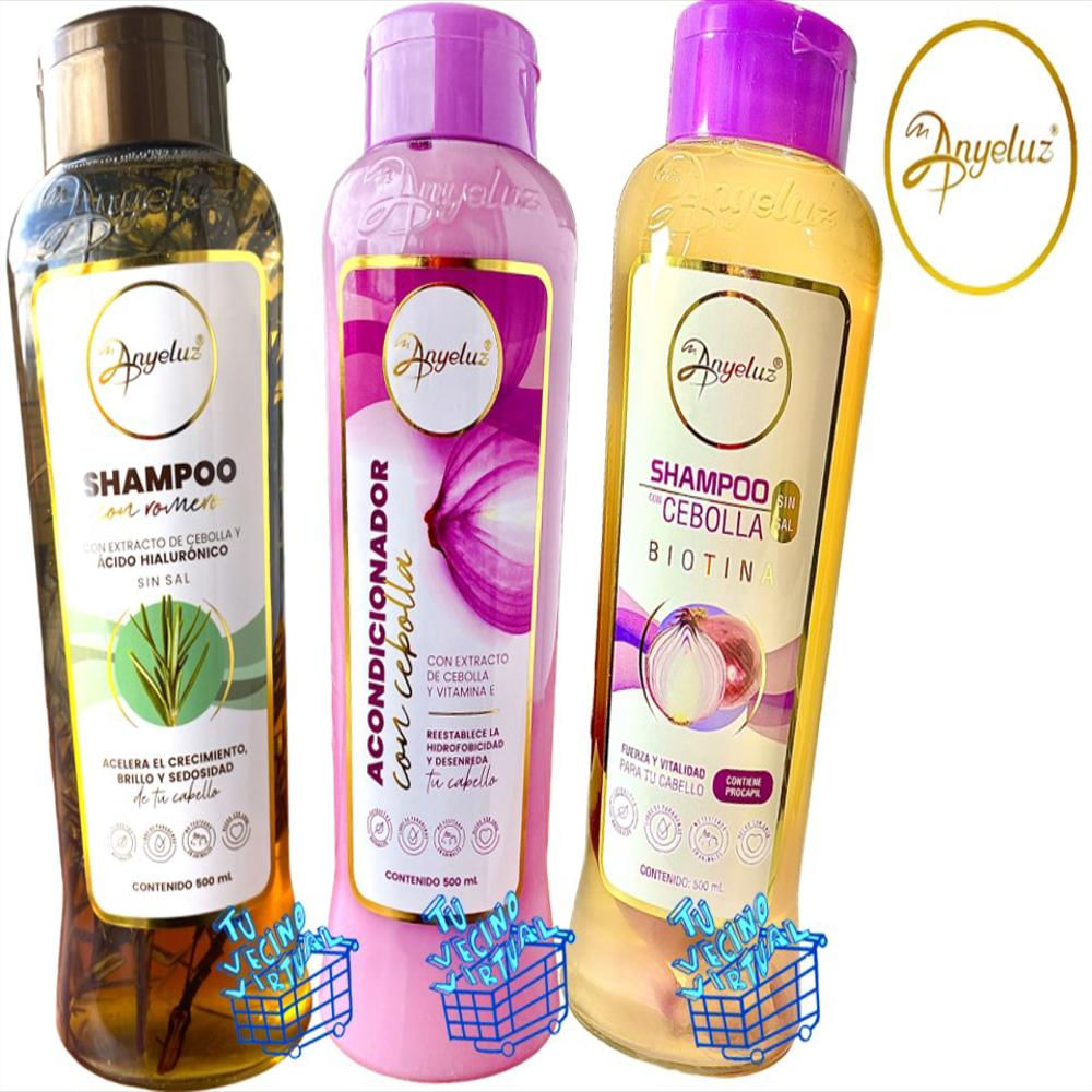 Kit Anyeluz Shampoo Romero, Cebolla + Acondicionador De Cebolla
