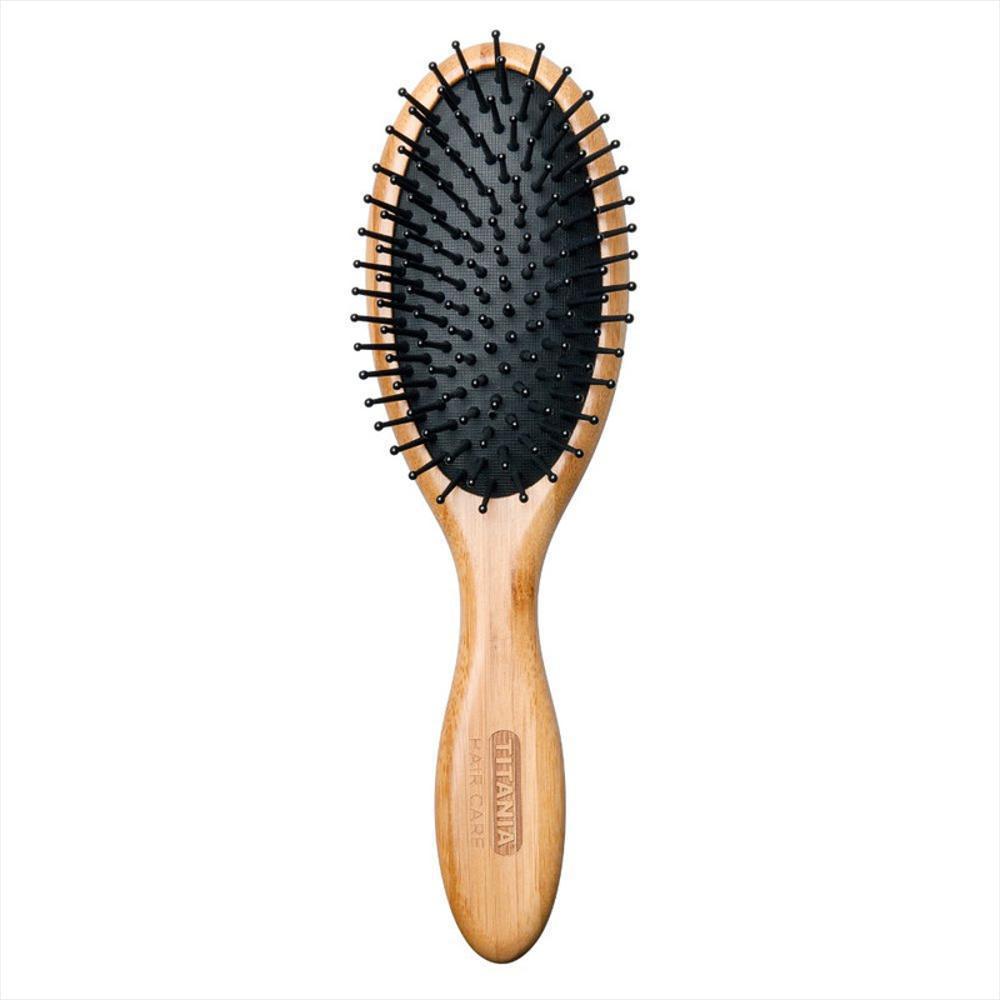 2866 Cepillo De Cabello Titania, En Bambú Original, Ovalado, Aprox. 22 Cm, Cerdas Nylon.